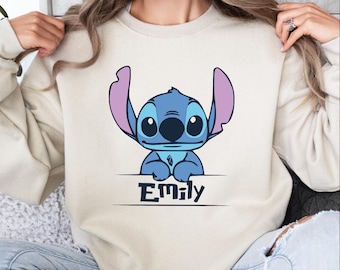 Disney Stitch Name Sweatshirt, Lilo & Stitch Sweater, Experiment 626 Hoodie, Custom Stitch Sweatshirt, Disney Trip Hoodie, Disney Lover Gift