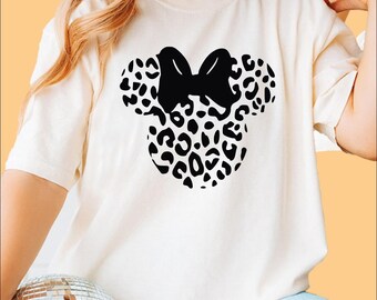 Leopard Minnie Mouse Shirt, Cute Disney Mom Shirt, Leopard Minnie Ear Shirt, Leopard Women Shirt, Disney Family Vacation Shirts, Disney Gift