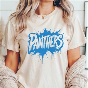 Panthers Team Shirt, Team Mascot Shirt, Panthers Team Spirit Tee, Custom Shirt, Panthers School Shirt, Panthers Team Spirit Shirt