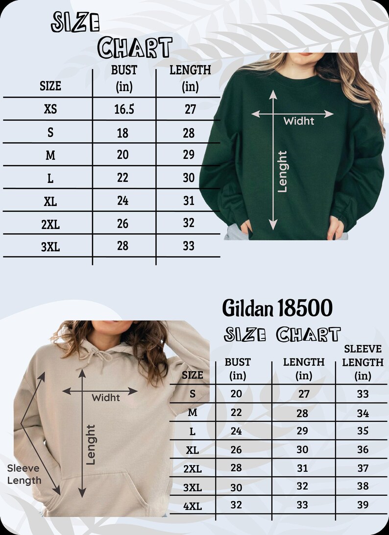 a women's sweatshirt with measurements and measurements