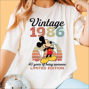 Comfort Colors Vintage 1986 Limited Edition Mickey T-shirt, Disney 40th Birthday Shirt, 1986 Birthday Shirt, 40th Birthday Gift, Mickey Gift
