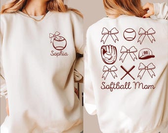 Personalized Softball Mom Sweater, Personalized Softball Hoodie, Softball Sweatshirt, Softball Hoodie, Softball Name Hoodie, Game Day, BP