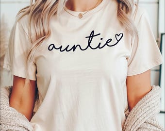 Auntie Shirt, Aunt Gift, Aunt Shirts, New Aunt Gift Tee, Hippie Floral Aunt Tee, Birthday Party Shirt, Family Matching Tee