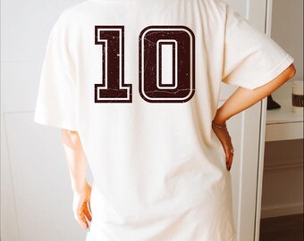 Custom Players Number T-Shirt, Personalized Football Mom Shirt, Baseball Sports Player Graphic Tee, Custom Jersey Number Shirt