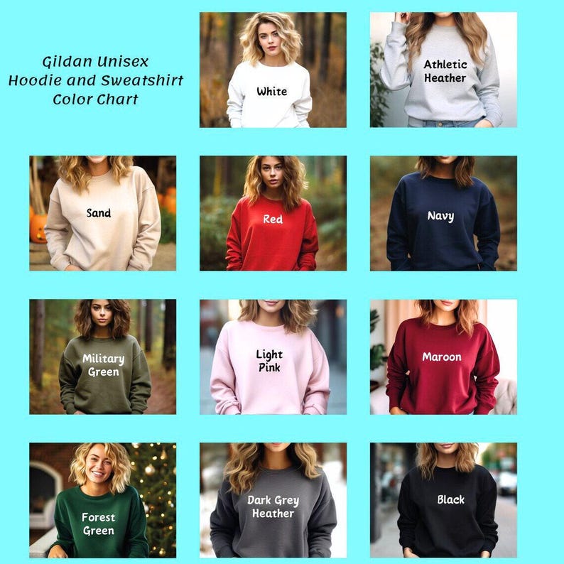 a group of women wearing different colored sweatshirts