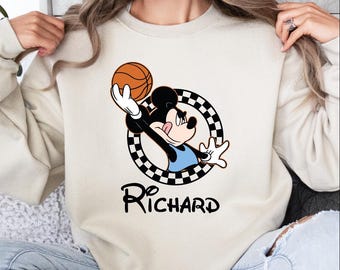 Mickey Basketball Sweatshirt, Disney Basketball Sweater, Mickey Mouse Basketball Hoodie, Gift for Mom, Basketball Gift, Basketball Mom Gift