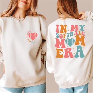In My Softball Mom Era Sweater, Softball Hoodie, Softball Team Sweatshirt, Personalized Softball Hoodie, Softball Name Hoodie, Game Day, BP