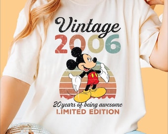 Vintage 2006 Limited Edition Mickey T-shirt, Disney 20th Birthday Shirt, Comfort Colors 2006 Birthday Shirt, 20th Birthday Gift, Mickey Gift