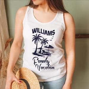 Custom Family Vacation 2025 Tank Top, Custom Trip Crop Top, Personalized 2025 Summer Break Racerback, Custom Last Name Beach Shirt