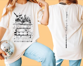 Personalized Wizard Castle Book Shirt, Believe In Magic Shirts, Bookish Reader, Universal Studios Shirt For Family, Magical School ,BP