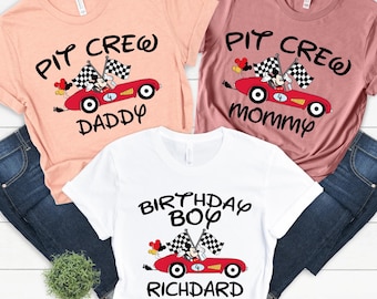 Mickey Pit Crew Birthday Shirt, Disney Racing Family Shirt, Personalized Birthday Boy Tee, Mickey Birthday Matching Family Shirt