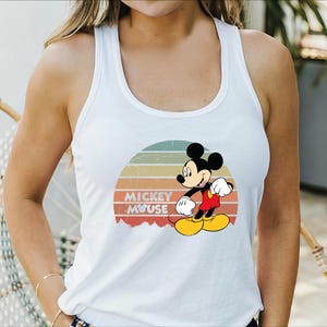 Custom Mickey Mouse Name Tank Top, Disneyland Crop Top, Kids Mickey Racerback, Disney Vacation Tank Top, Boys Disney Set Outfit