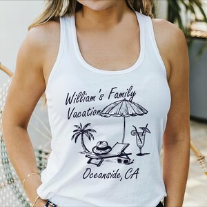 Custom Family Vacation 2025 Tank Top, Custom Trip Crop Top, Matching Men Kids Women Girls, Personalized 2025 Summer Break Racerback