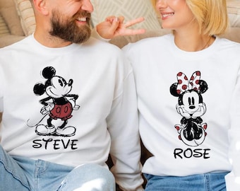 Custom Name Disney Family Matching Sweatshirt, Personalized Mickey Sweater, Custom Disney Hoodie, Matching Sweatshirt