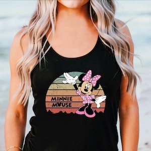 Custom Minnie Mouse Name Tank Top, Disneyland Crop Top, Kids Minnie Racerback, Disney Vacation Tank Top, Boys Disney Set Outfit