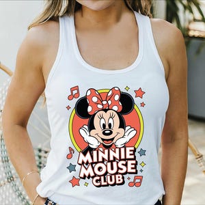 Minnie Mouse Club Tank Top, Minnie Disneyland Crop Top, Minnie & Mickey Family Disney Tank Top, Minnie and Friends Racerback