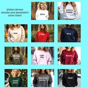 a group of women wearing different colored sweatshirts