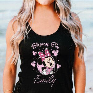 Minnie Birthday Girl Tank Top, Birthday Girl Family Tank Top, Minnie Birthday Matching Family Tank Tops, Personalized Birthday Girl Gift