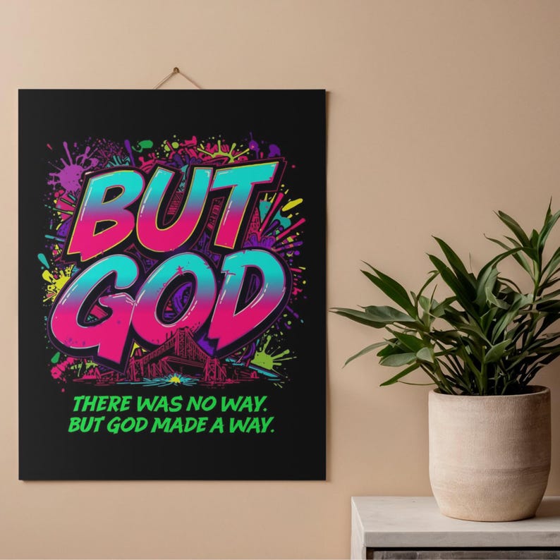 But God T-shirt – Neon Christian Streetwear, Faith Graphic Tee (digital ...