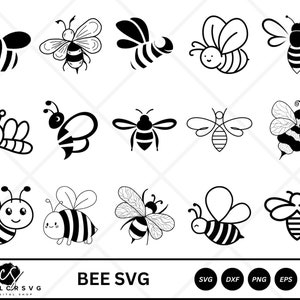 Bee Svg - 15 Honey Bee Svg - Cut Files - Bumble Bee Svg - Bee Kind Svg - Bee Svg Bundle - Queen Bee Svg - Svg for Cricut Files