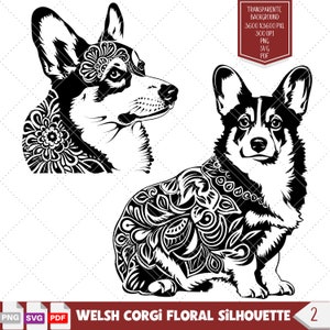 Floral Pembroke Corgis SVG Design für Boho Hundemamas: Lasergravur Projekte, Einzigartige Geschenkidee für Tierliebhaber, Perfekte Corgis Geschenke.