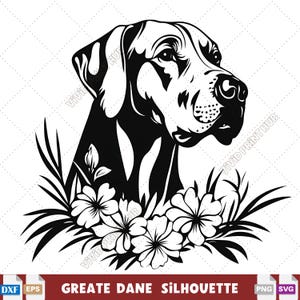 Great Dane SVG Silhouette for Cricut & Laser Engraving Dog Silhouette Clipart Ornament Remembrance Gift for Great Dane Lovers Dog Mom Gift.