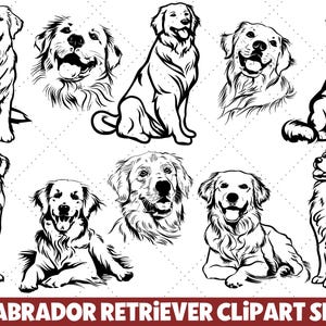 Labrador retriever-clipartset - ideaal voor doe-het-zelfprojecten - SVG en png - ideaal voor knutselaars - hondenherdenkingscadeau - Golden Dog Mama.