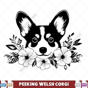 Corgis spähen SVG-Datei für Cricut DXF Laser Gravur Boho Corgis Mama Geschenk Corgis Aufkleber PNG Verzierung Digitale Designdateien für die Stickerei.
