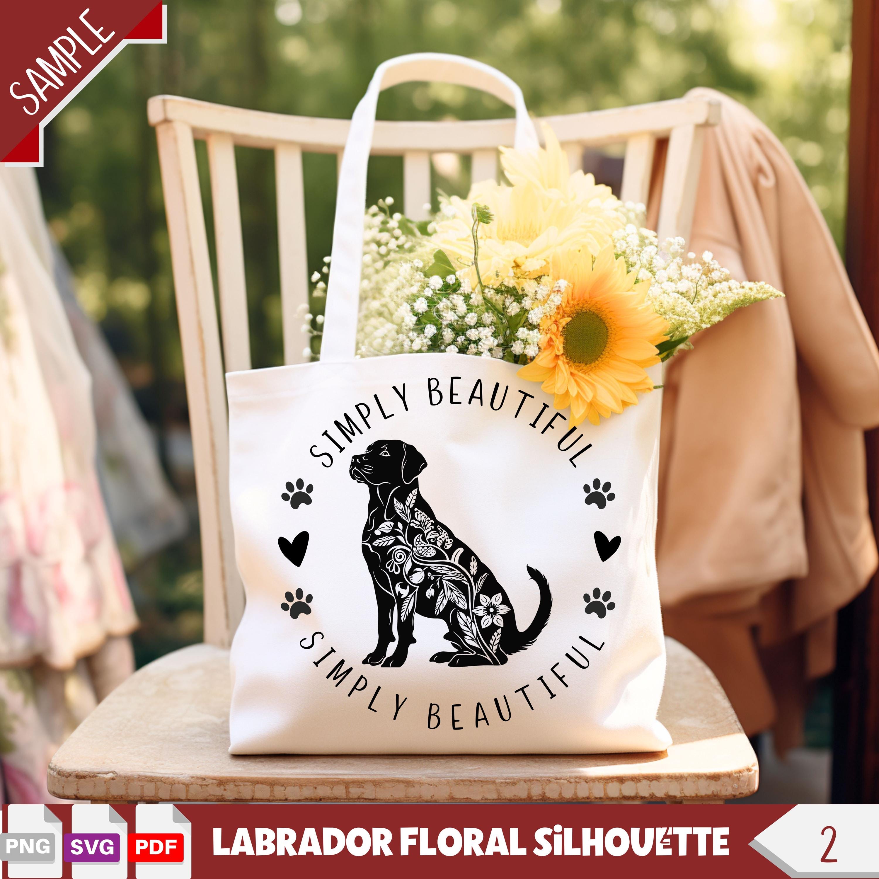 ラブラドール レトリバーの花のシルエット SVG ラブラドール犬