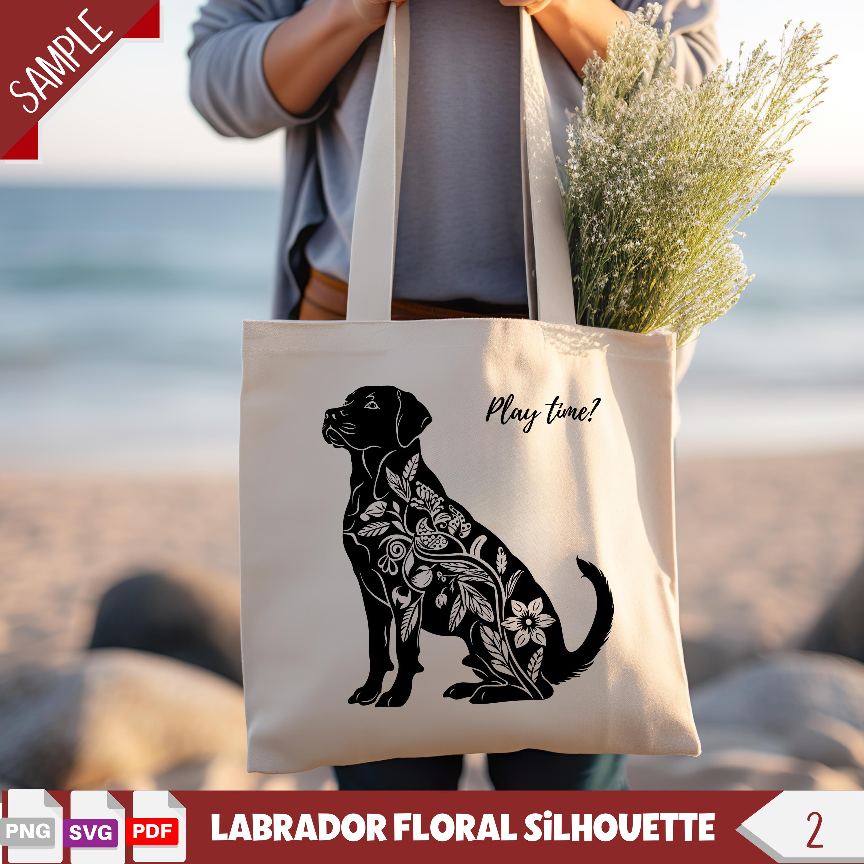 ラブラドール レトリバーの花のシルエット SVG ラブラドール犬