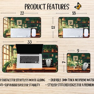 Studio Ghibli cozy coffee shop desk mat, aesthetic anime mouse pad featuring Ghibli lover art decor for Studio Ghibli fans.