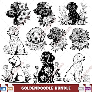 Goldendoodle SVG Bundle Laser Gravur DXG-Datei für Schlüsselbund Goldendoodle Vektor Hund Erinnerung Geschenk Cricut für Goldendoodle Abziehbild.