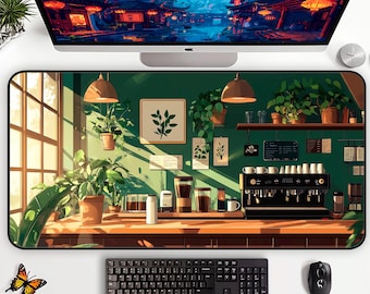 Studio Ghibli Cozy Coffee Shop Desk Mat Aesthetic Ghibli Lover Art Decor  Studio Ghibli Desk Mat Anime Mouse Pad for Studio Ghibli Fans.
