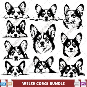 Corgis SVG Bundle für Cricut & Laser Gravur Corgis Mutter Geschenk Niedliche Corgis Aufkleber Ornament Digitale Designdateien für die Stickerei.