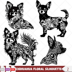 Adorable Chihuahua Dog Silhouette SVG, PNG for Dog Groomer & Mom Gifts, Dog Breed Clipart, Remembrance Gift for Dog Lovers, Digital Dog Art.