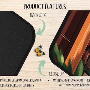 Studio Ghibli cozy coffee shop desk mat, aesthetic anime mouse pad featuring Ghibli lover art decor for Studio Ghibli fans.