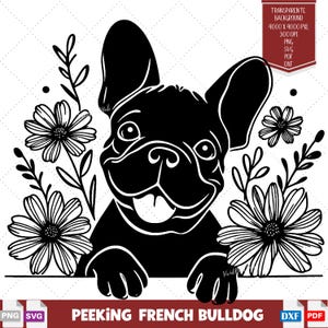 Espiando Bulldogue Francês SVG para Artesanato e Projetos DIY Design de Frenchie para Mães de Cachorro Boho Ideia de Presente Fácil Cricut para Amantes de Animais de Estimação