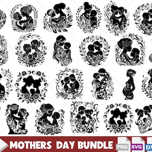 Paquete para el Día de la Madre: 25 archivos SVG, archivo de grabado láser de la mejor mamá del mundo, SVG de mamá, archivo de corte de regalo de reunión familiar, proyectos Cricut de bricolaje.
