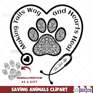 Dieren opslaan clipart SVG, veterinair cadeau, dierenarts technische ideeën, pootafdruk autostickers, reddingshond en doe-het-dierenliefhebbers lasergravure bestand.