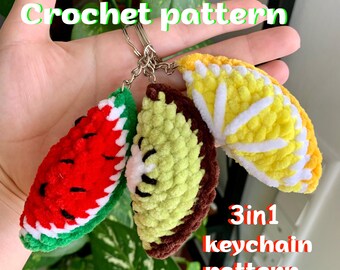 Beginner Crochet Fruit Keychain Pattern