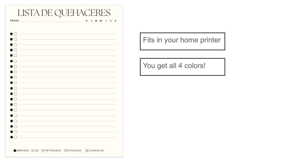 Printable to Do List in Spanishlista De Quehaceresdaily, Weekly Todo
