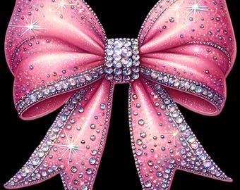 Pink Rhinestone Bow Slice of Rhinestone Pie PNG, Girly Design With NO Background - High ...