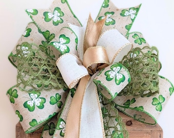 10x20in St. Patrick's Day Wreath Bow Lantern Swag Front Door Decor