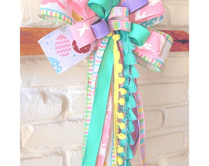 Easter Print Trim Bundle Wreath Bow - Easter Home Decor wired ribbon