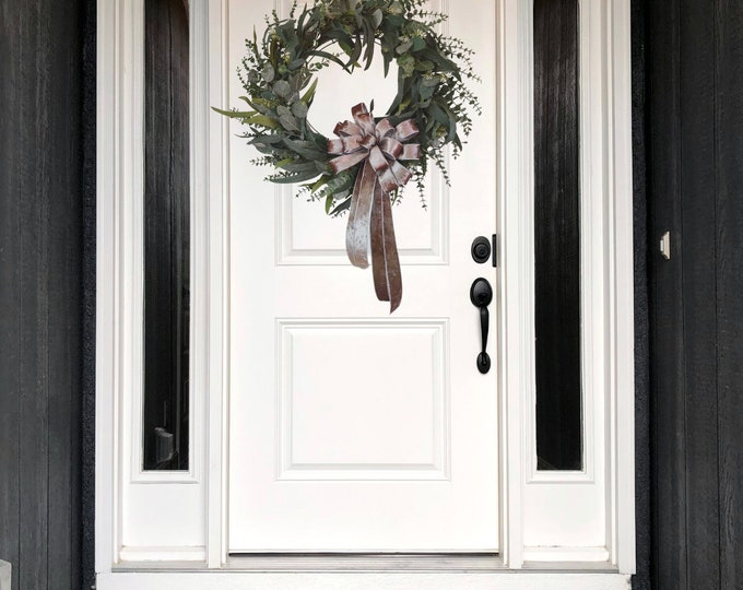 Large Silver Velvet Bow: Wired Edge Holiday Decor