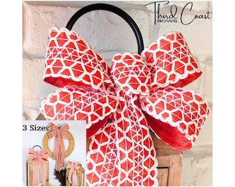 3 Sizes Burnt / Pumpkin Orange and Cream Layered Lace Fall Autumn Halloween Thanksgiving Wreath Lantern Bow
