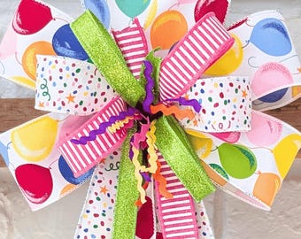 Fun Bright Birthday Bow: Wired Ribbon Party Decoration and Gifts