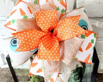 2 Sizes Easter Vintage Truck w/ Bunny and Carrot Wreath Bow Lantern Bow