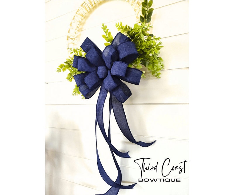 Navy Crystal Large Bow