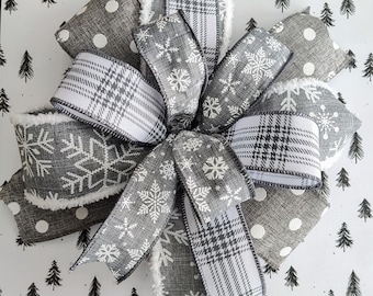 8x8 Gift Bow Handmade Holiday Christmas Bow use as a Wreath Bow, Lantern Bow, Ready to Ship!
